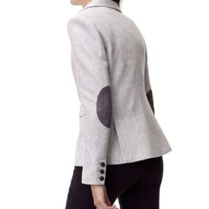 Loft Elbow Patch Blazer in heather grey